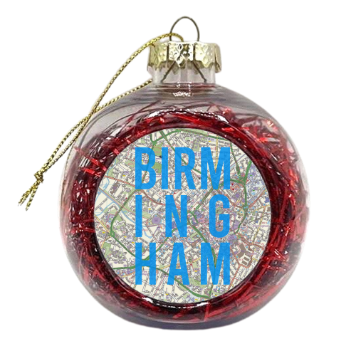 Birmingham typographic map print - xmas bauble by AP