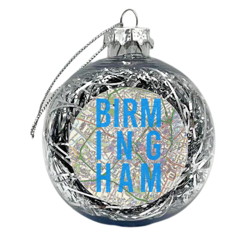 Birmingham typographic map print - xmas bauble by AP