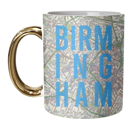 Birmingham typographic map print - unique mug by AP