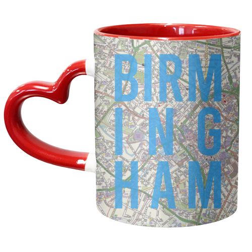 Birmingham typographic map print - unique mug by AP