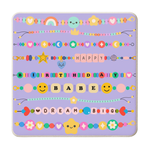 BIRTHDAY BRACELETS - personalised beer coaster by Lilly Rose