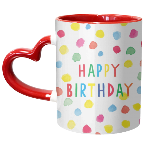 Birthday dots - unique mug by Dominic Early
