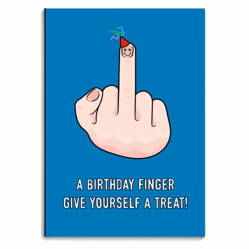 Birthday Finger! - personalised A4, A5, A6 notebook by Adam Regester