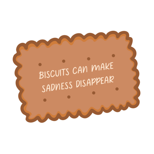 Biscuits take the blues away - Die Cut Sticker by Nida Designs