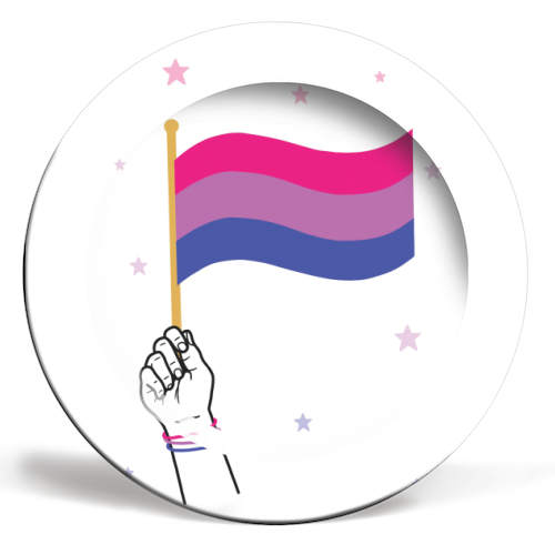 Bisexual coming out design - ceramic dinner plate by Loren Grosvenor