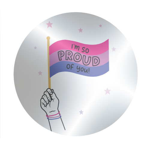 Bisexual coming out design - Circle Sticker by Loren Grosvenor