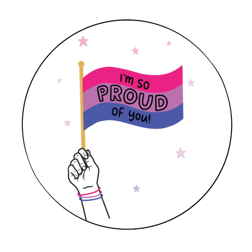Bisexual coming out design - Circle Sticker by Loren Grosvenor