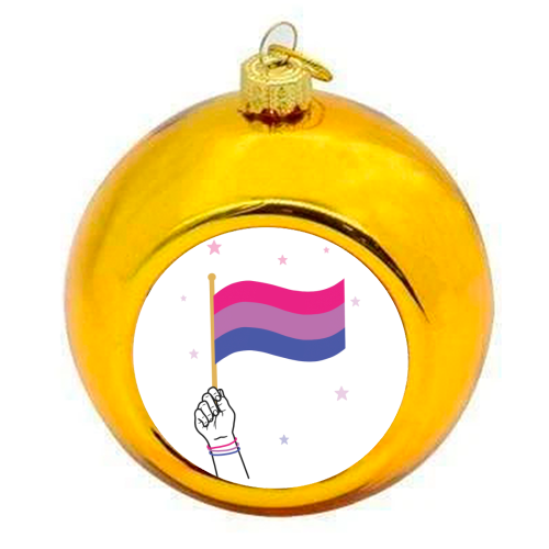 Bisexual coming out design - colourful christmas bauble by Loren Grosvenor