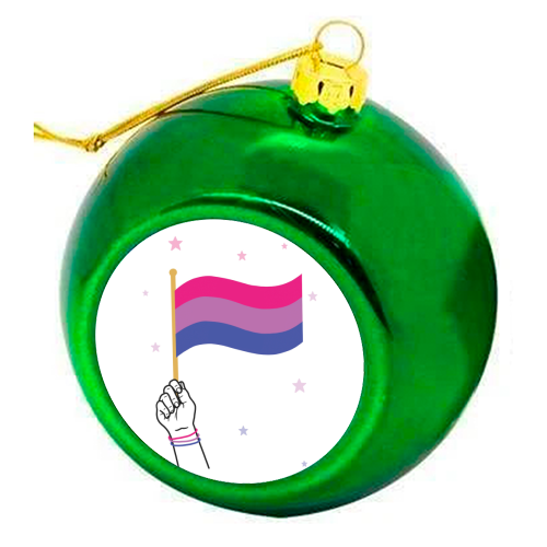 Bisexual coming out design - colourful christmas bauble by Loren Grosvenor