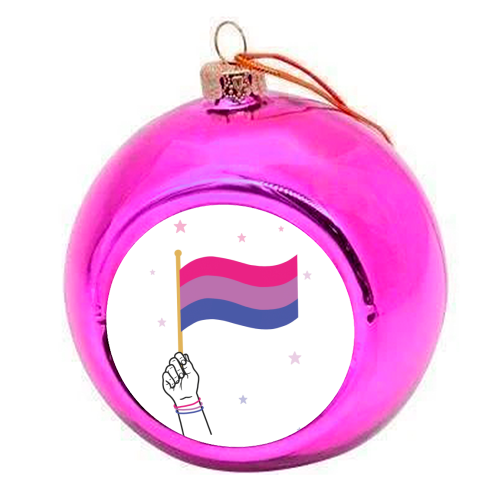 Bisexual coming out design - colourful christmas bauble by Loren Grosvenor