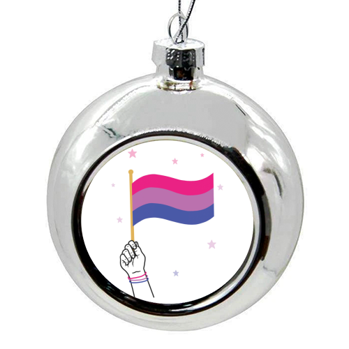 Bisexual coming out design - colourful christmas bauble by Loren Grosvenor