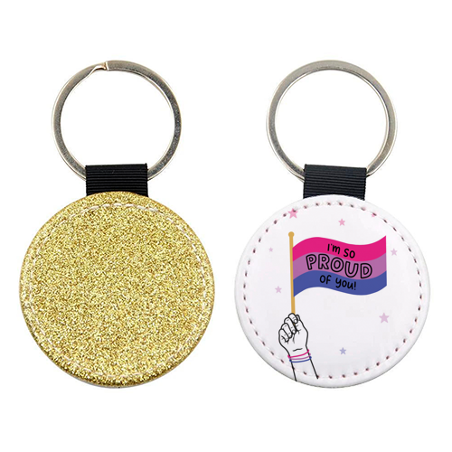 Bisexual coming out design - keyring by Loren Grosvenor