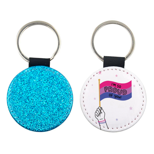 Bisexual coming out design - keyring by Loren Grosvenor