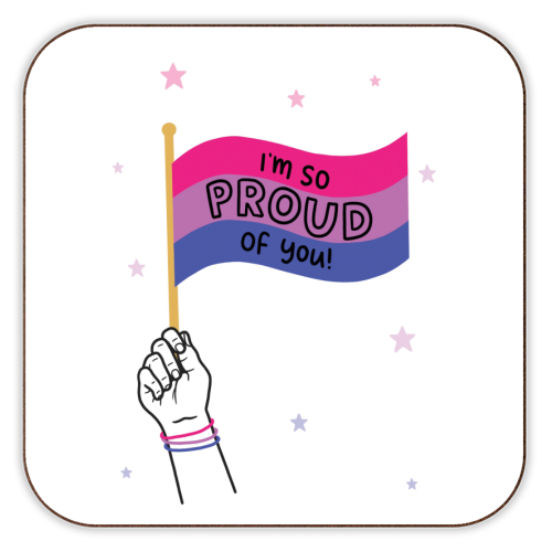 Bisexual coming out design - personalised beer coaster by Loren Grosvenor