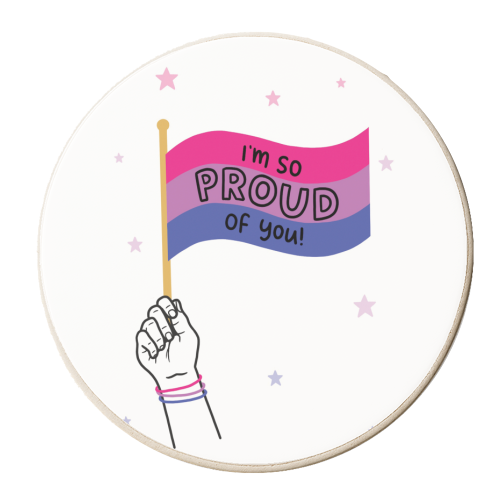 Bisexual coming out design - personalised beer coaster by Loren Grosvenor