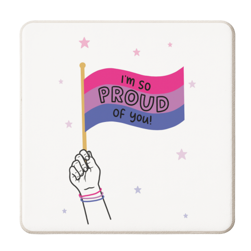 Bisexual coming out design - personalised beer coaster by Loren Grosvenor