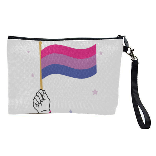 Bisexual coming out design - pretty makeup bag by Loren Grosvenor