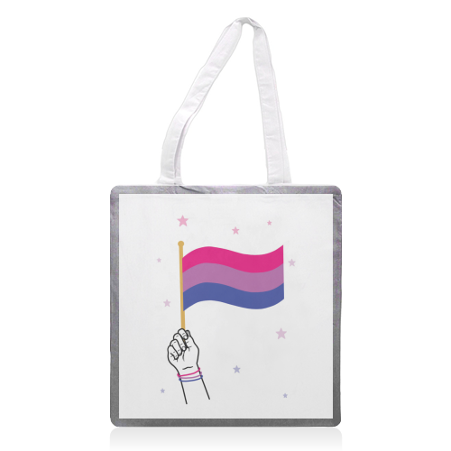 Bisexual coming out design - printed canvas tote bag by Loren Grosvenor