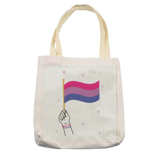 Bisexual coming out design - printed canvas tote bag by Loren Grosvenor