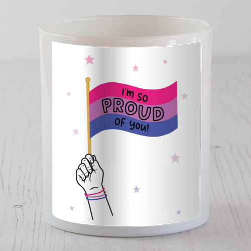 Bisexual coming out design - scented candle by Loren Grosvenor