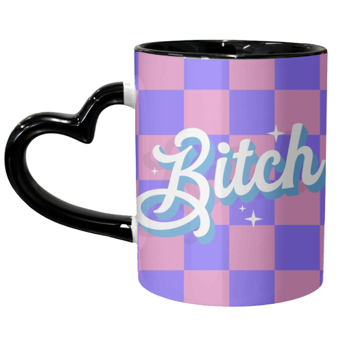 Bitch checkerboard - unique mug by The Girl Next Draw