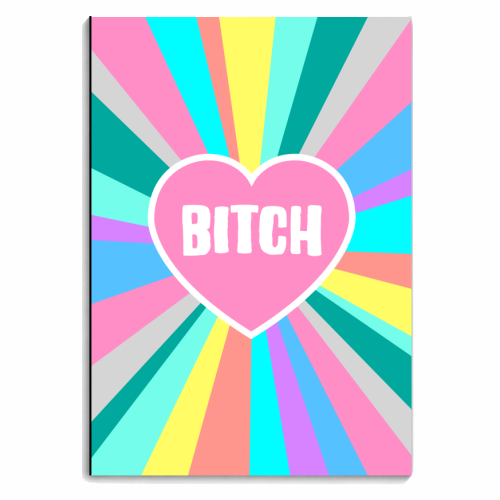 Bitch Love Colour Burst - personalised A4, A5, A6 notebook by Adam Regester