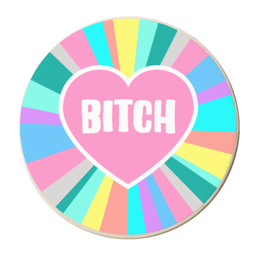 Bitch Love Colour Burst - personalised beer coaster by Adam Regester