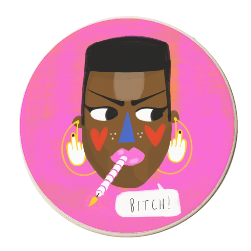 BITCH - personalised beer coaster by Nichola Cowdery