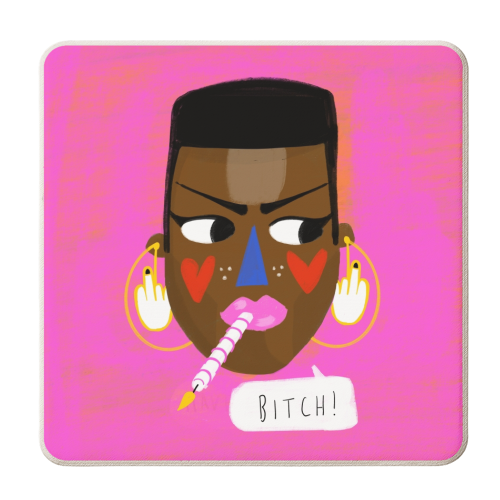 BITCH - personalised beer coaster by Nichola Cowdery