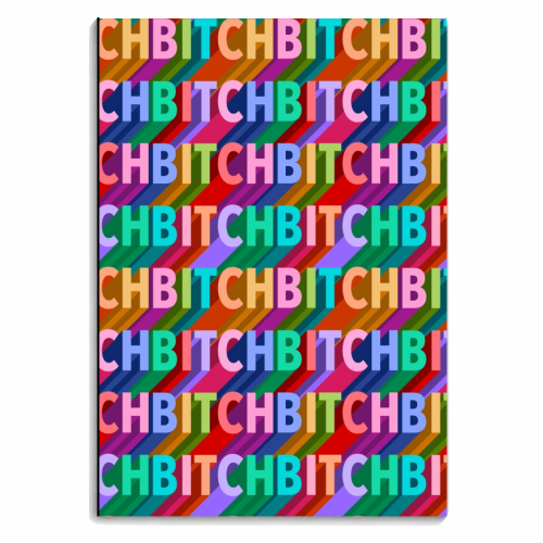 Bitch repeating pattern print - personalised A4, A5, A6 notebook by The Girl Next Draw