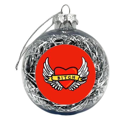 Bitch Tattoo Illustration - xmas bauble by Adam Regester