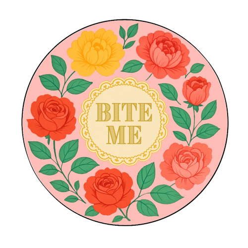 Bite Me / Sit on my face - Circle Sticker by Lilly Rose