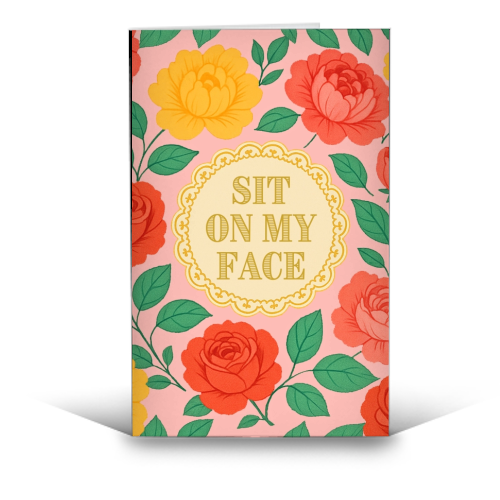 Bite Me / Sit on my face - funny greeting card by Lilly Rose