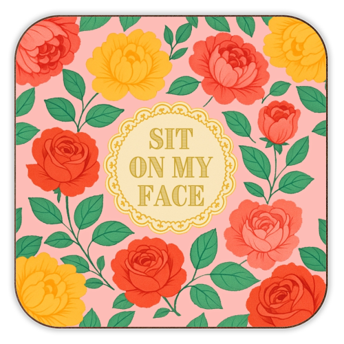 Bite Me / Sit on my face - personalised beer coaster by Lilly Rose