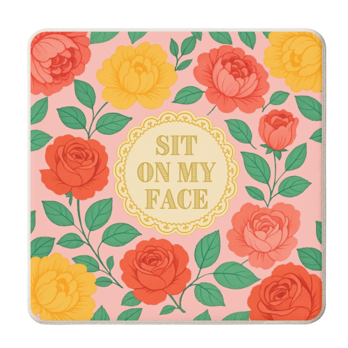 Bite Me / Sit on my face - personalised beer coaster by Lilly Rose