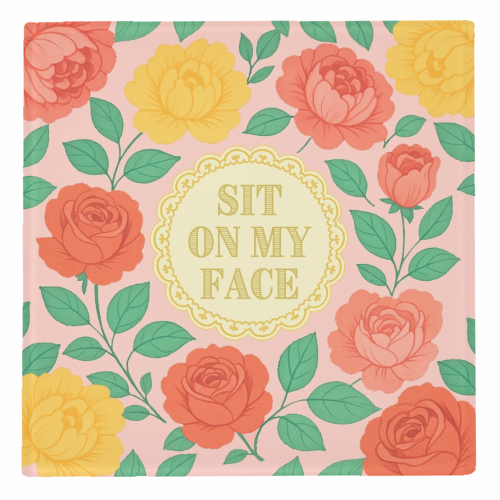 Bite Me / Sit on my face - personalised beer coaster by Lilly Rose