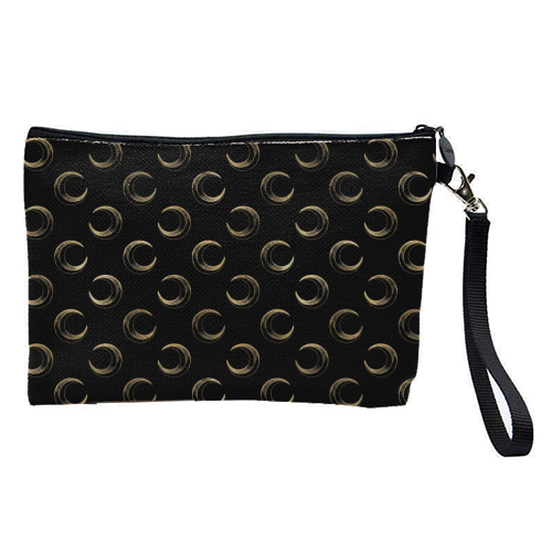 black and gold moon pattern - pretty makeup bag by Anastasios Konstantinidis