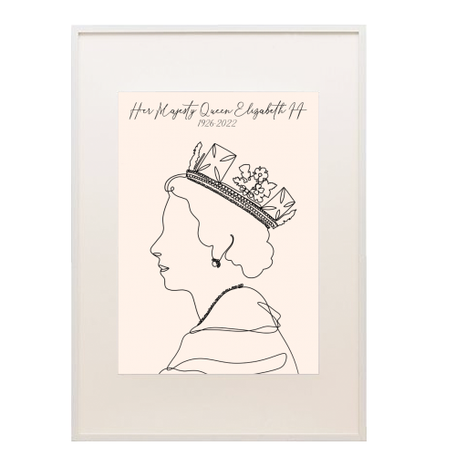 Funny greeting cards Black and White Queen Elizabeth II Line Drawing