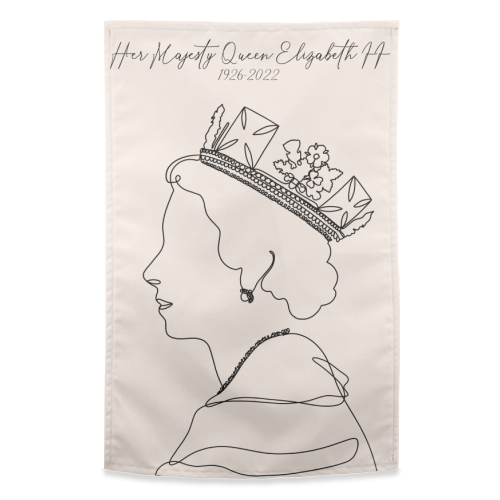 Funny greeting cards Black and White Queen Elizabeth II Line Drawing