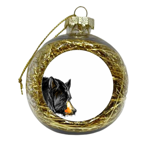 Black Bear - xmas bauble by James Jefferson Peart