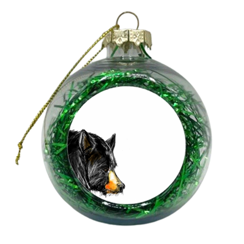 Black Bear - xmas bauble by James Jefferson Peart