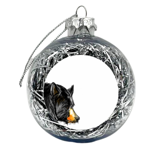 Black Bear - xmas bauble by James Jefferson Peart