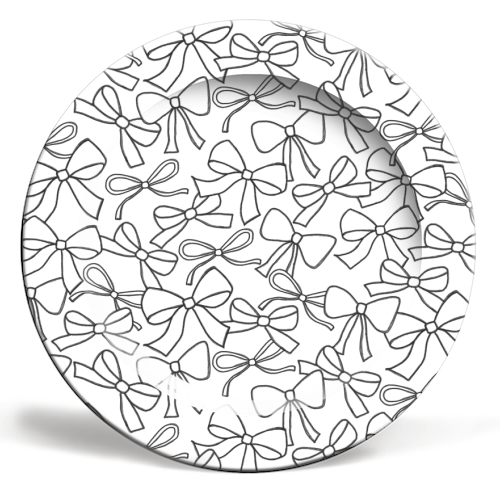 Black Bows - ceramic dinner plate by The Boy and the Bear