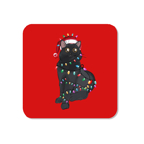 Black Cat Christmas Lights - Magnet by EZbie