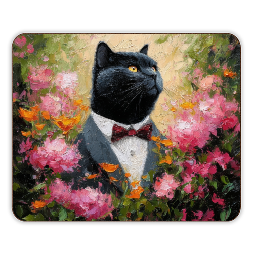 Black cat gentleman - designer placemat by DejaReve
