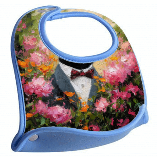 Black cat gentleman - feeding bib by DejaReve