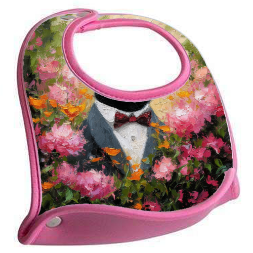 Black cat gentleman - feeding bib by DejaReve