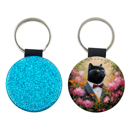 Black cat gentleman - keyring by DejaReve
