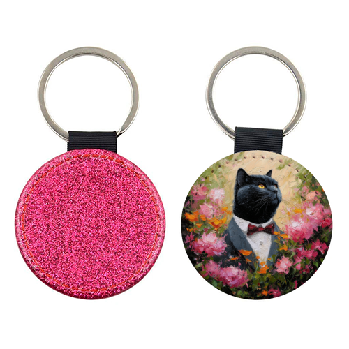 Black cat gentleman - keyring by DejaReve