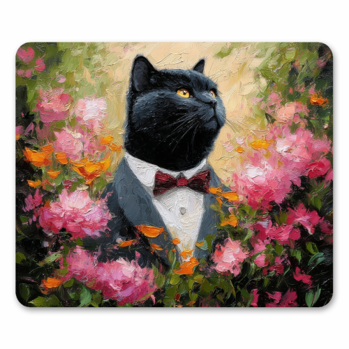 Black cat gentleman - mouse mat by DejaReve